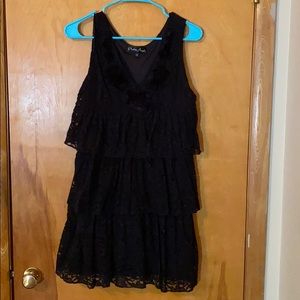 Pretty Angel Black ruffle lace tunic/ dress
